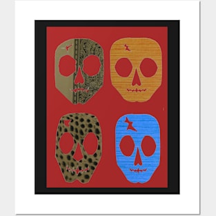 4 skulls Posters and Art